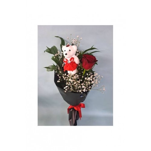 SEVİMLİ-PELUŞ-TEKGÜL-BUKETİ